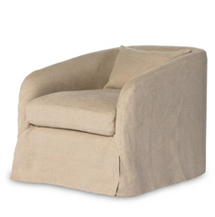 Kennedy Belgian Linen Slipcovered Accent Chair - Flax