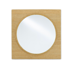 Portofino Abaca Rope Porthole-Style Mirror Straignt