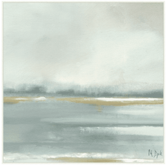 Low Tide in Aqua - Framed Canvas Art 