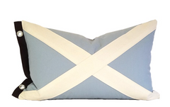 Flag Pillow - Sky Blue w/Ivory X Flag Lumbar Pillow