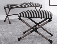 Naxos Iron & Rope Striped Bench - 2 Sizes Bench 