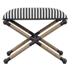 Naxos Iron & Rope Striped Bench - Small Bench 
