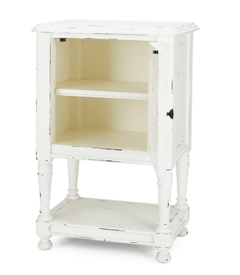 Bahama Style Petite Bedside Table in White Harvest- quick ship Nightstand 