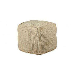 Natural Woven Puff Pouf 