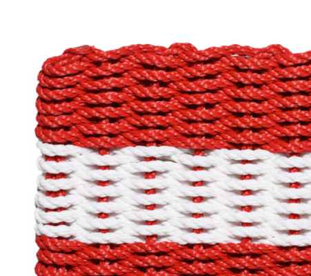 Rope Doormat - Red & White Shoreline Stripe