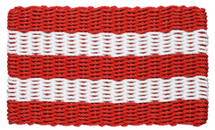 Rope Doormat - Red & White Shoreline Stripe