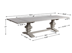 Remington Large Extension Recycled Wood Dining Table - White
