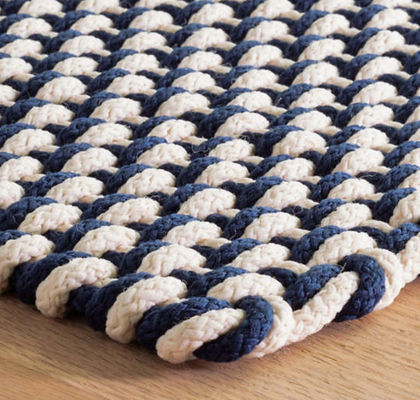 Rope Weave Indoor/Outdoor Rug - Navy & Ivory