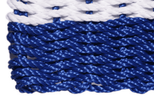 Rope Doormat - Royal Blue & White Shoreline Stripe