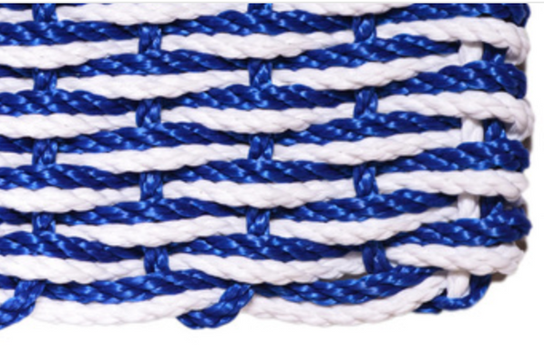 Rope Doormat - Royal Blue & White Wave