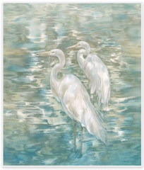 Royal Egret Pair - Framed Giclee