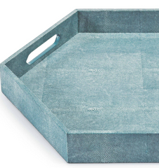Shagreen  Hex Tray - Turquoise