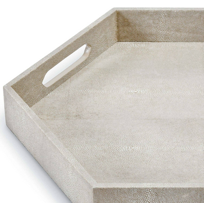 Shagreen  Hex Tray - Taupe-Grey