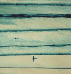 Surfers at Sunrise - Framed Giclee Art 
