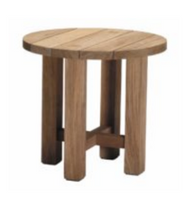 Cape Cod Round Outdoor Side Table - Natural or Oyster Teak