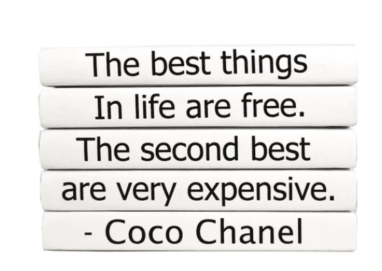 Coco Chanel the Best Things in Life Are Free Wall Art 