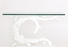 Twisted White Branch Console Table